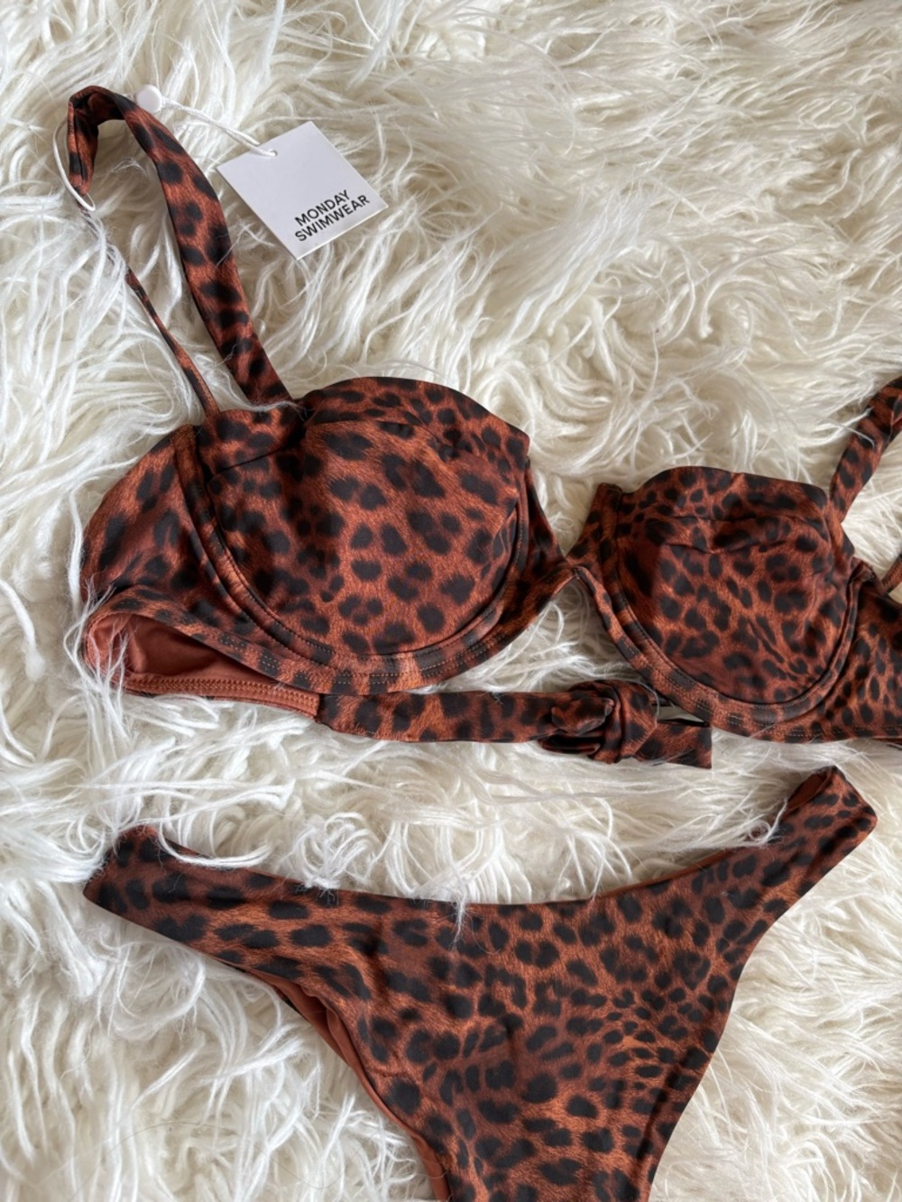 Monday Swimwear Leopard Print Brown Bikini Set - Picture 2 of 4